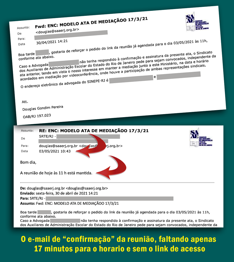 Setor de Mediação da SRT-RJ comete erros inexplicáveis e prejudica  negociação de milhares de trabalhadores de Niterói e interior do Estado –  SAAERJ